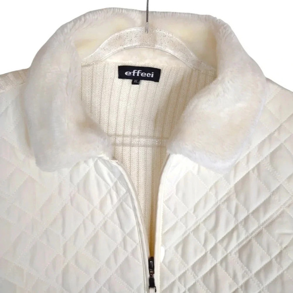 Effort Women's Quilted Cream Vest - Picture 3 of 12